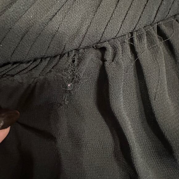 IEENA for Mac Duggal Black Flowy Faux Wrap Wide-Leg Jumpsuit, Chiffon, size XL - Picture 11 of 11